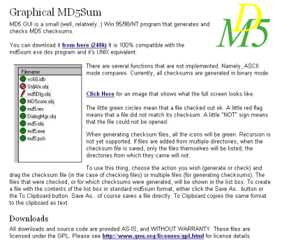 MD5 GUI download page